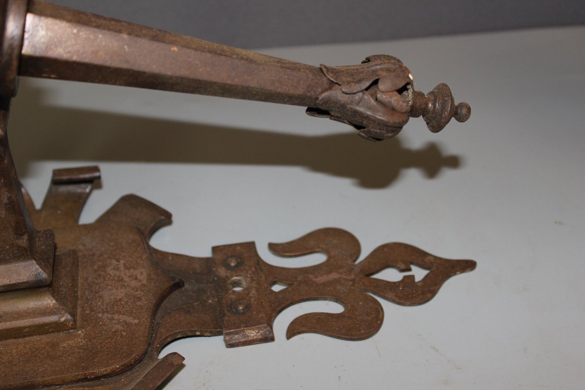 Pair Of Gothic Wrought-iron Wall Sconces, Circa 1900-photo-1