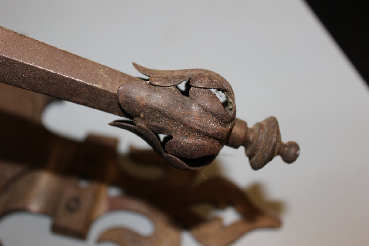 Pair Of Gothic Wrought-iron Wall Sconces, Circa 1900-photo-4