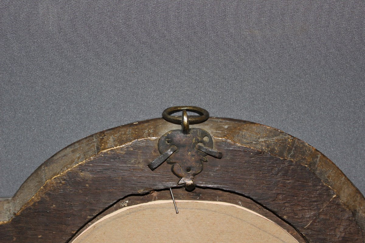 Miroir Louis XIV en Chêne Doré XVIIIe-photo-2