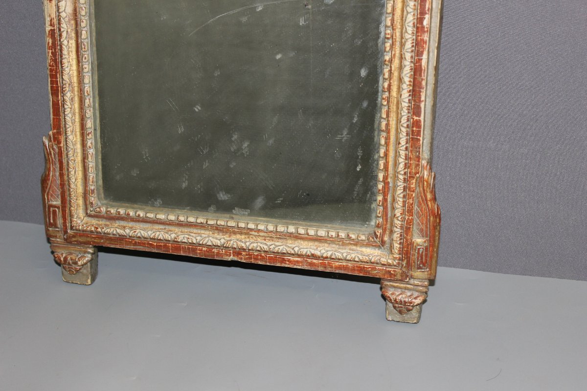 Miroir Louis XVI en bois doré XVIIIe-photo-4