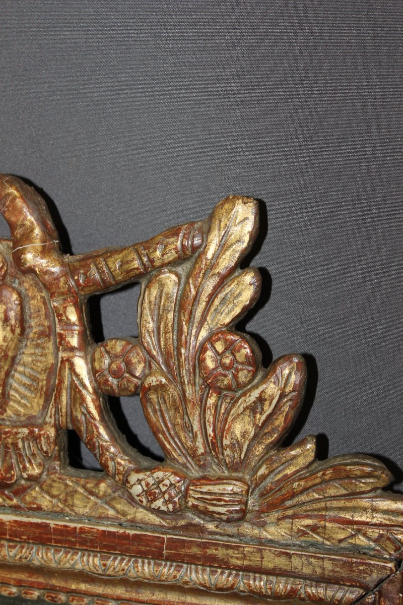 Miroir Louis XVI en bois doré XVIIIe-photo-2