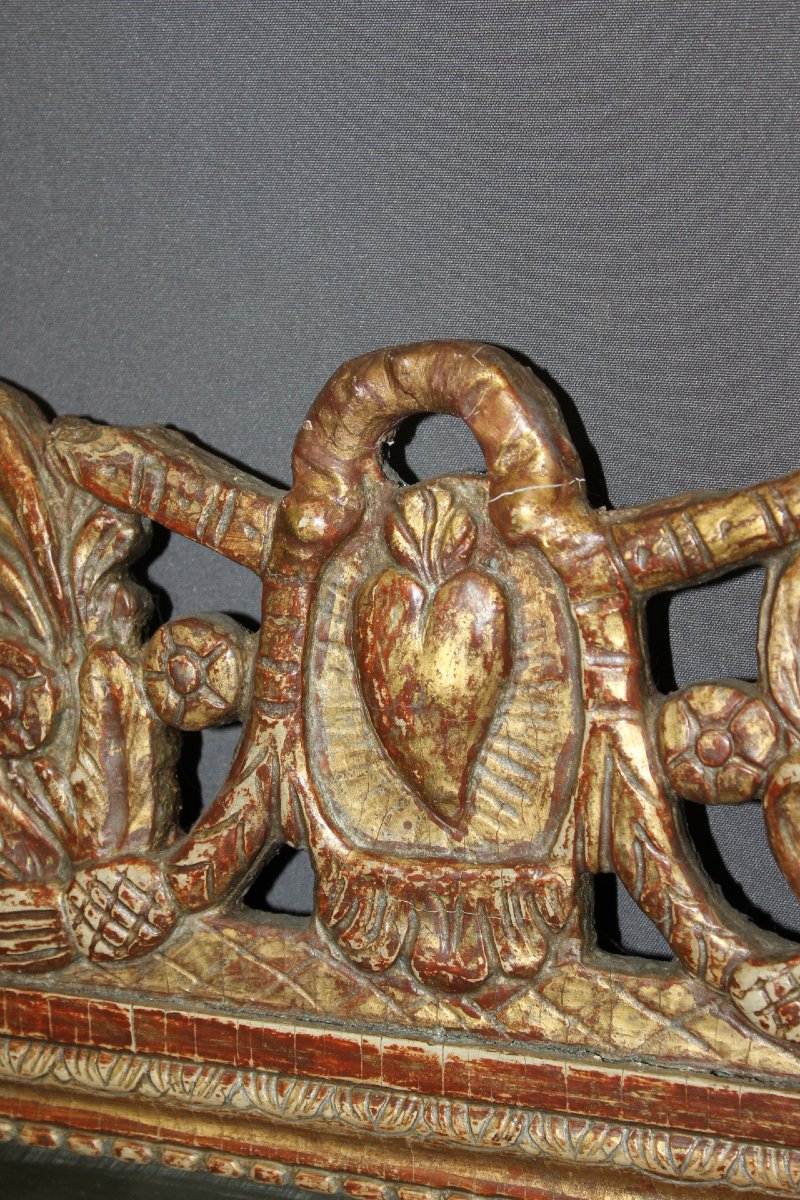 Miroir Louis XVI en bois doré XVIIIe-photo-4
