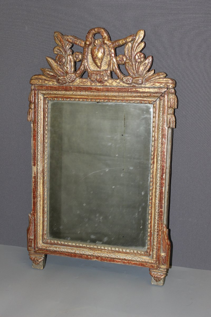Miroir Louis XVI en bois doré XVIIIe
