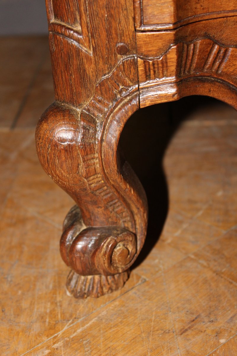 Commode Arbalète Louis XV en noyer et Merisier XVIIIe-photo-5