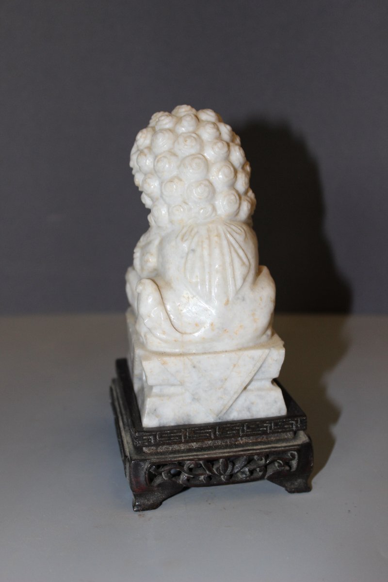 Pair Of Fô Dogs Carved From Hard Stone, China -photo-3