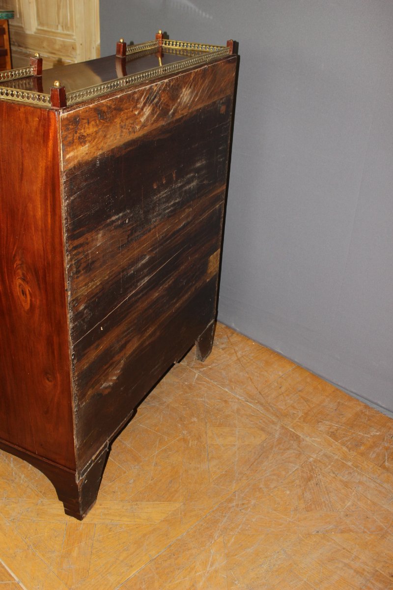 Commode Secrétaire à Cylindre en Acajou XIX-photo-6