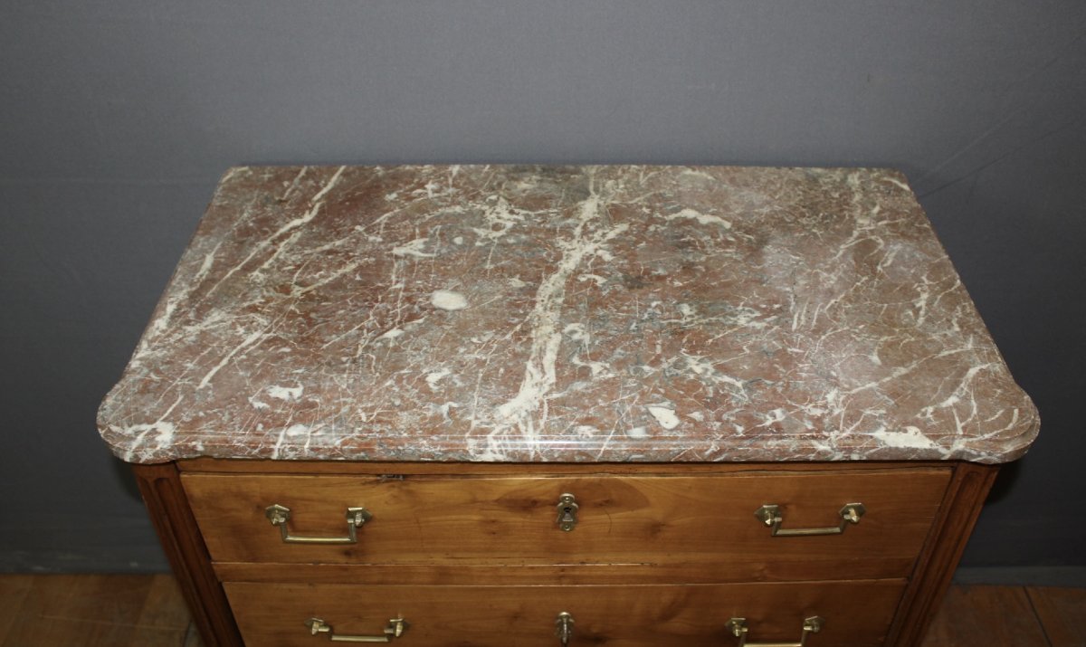 18th-century Louis XVI Cherrywood Chest Of Drawers-photo-2
