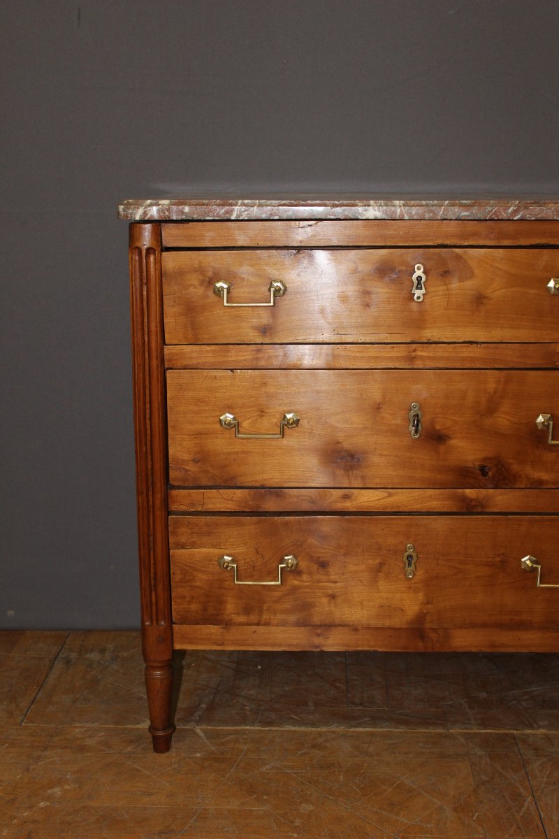 18th-century Louis XVI Cherrywood Chest Of Drawers-photo-3