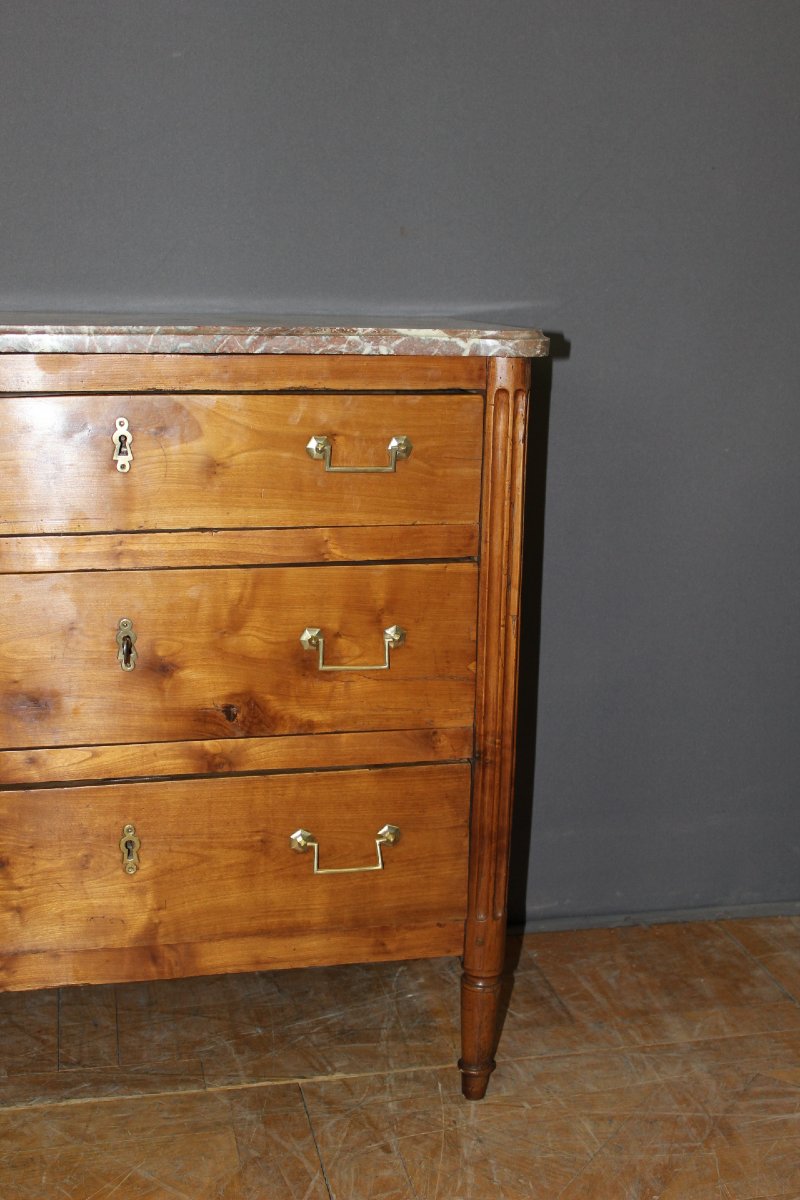 18th-century Louis XVI Cherrywood Chest Of Drawers-photo-4