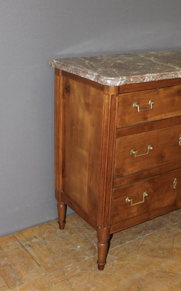 18th-century Louis XVI Cherrywood Chest Of Drawers-photo-1