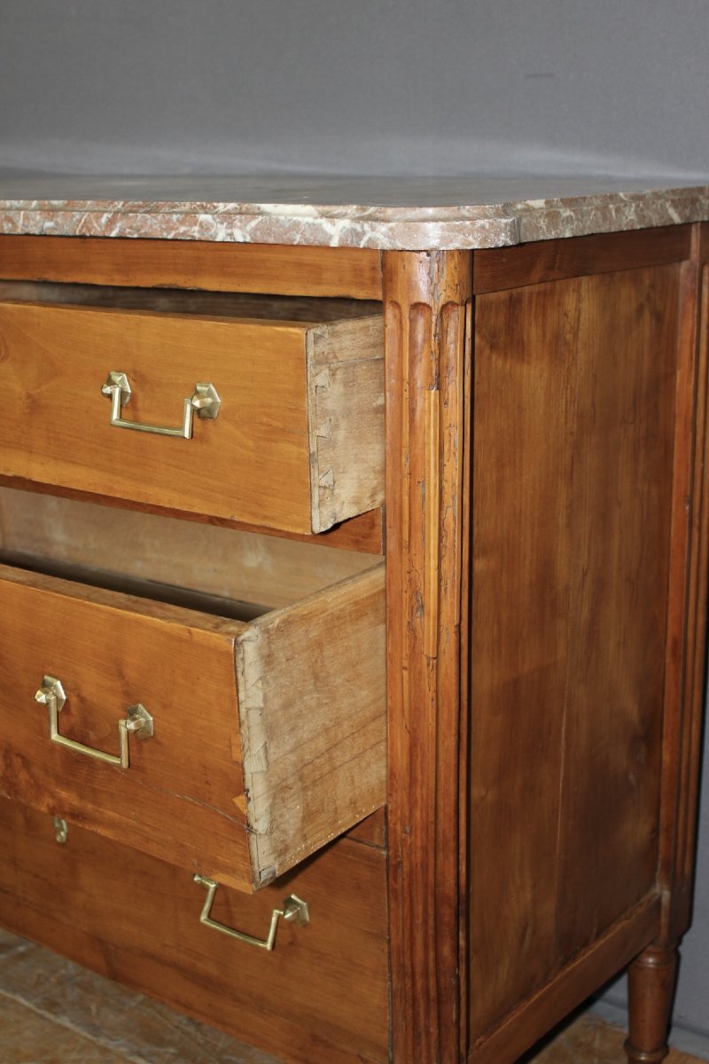 18th-century Louis XVI Cherrywood Chest Of Drawers-photo-5