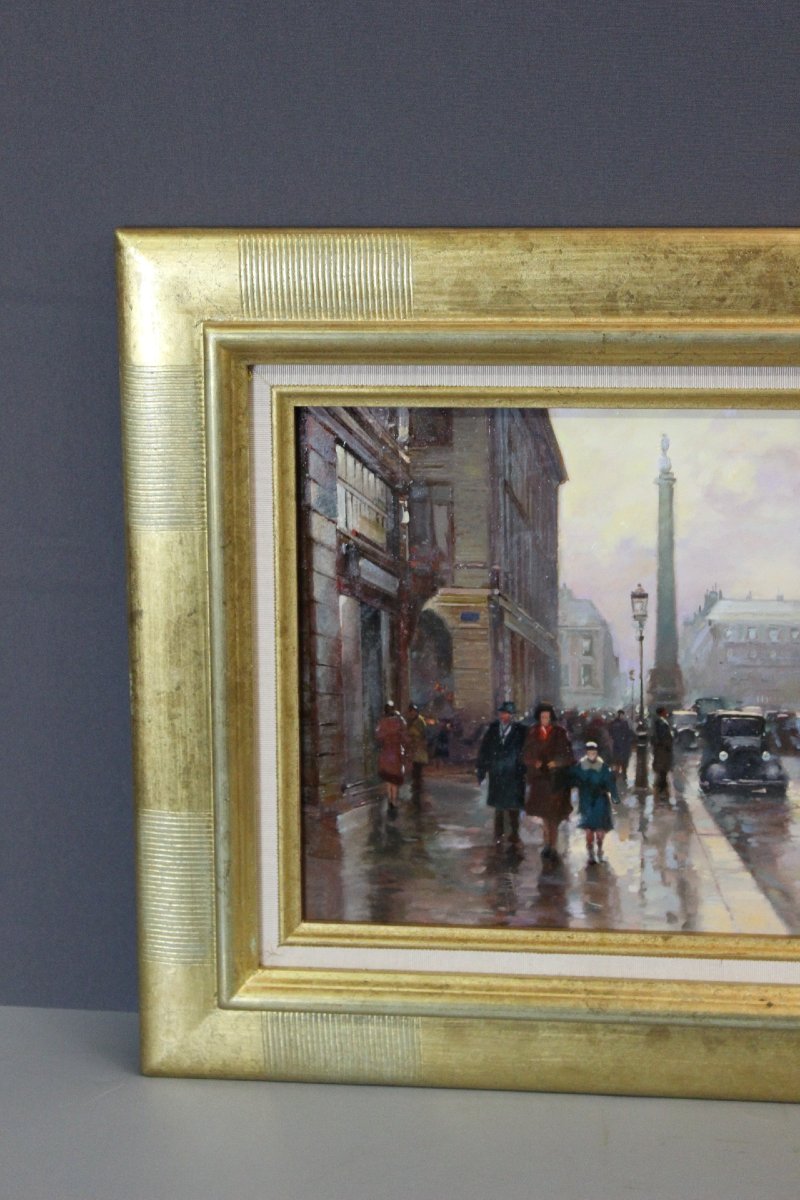 Oil On Canvas, "view Of Paris," By Denis Skachrov, 20th Century-photo-6