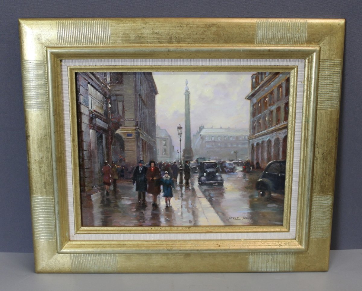 Oil On Canvas, "view Of Paris," By Denis Skachrov, 20th Century