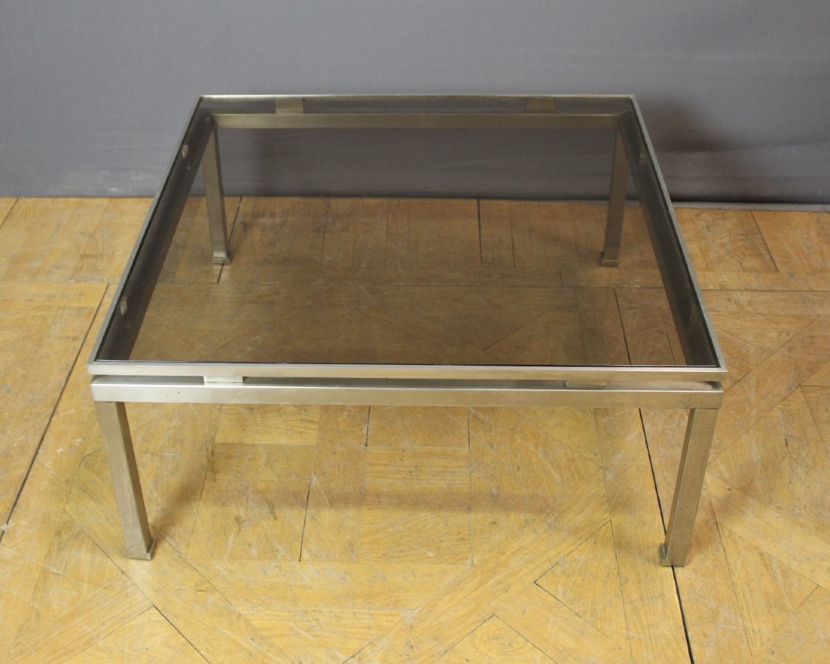 Square Coffee Table By Guy Lefèvre For Jansen, Circa 1970-photo-5