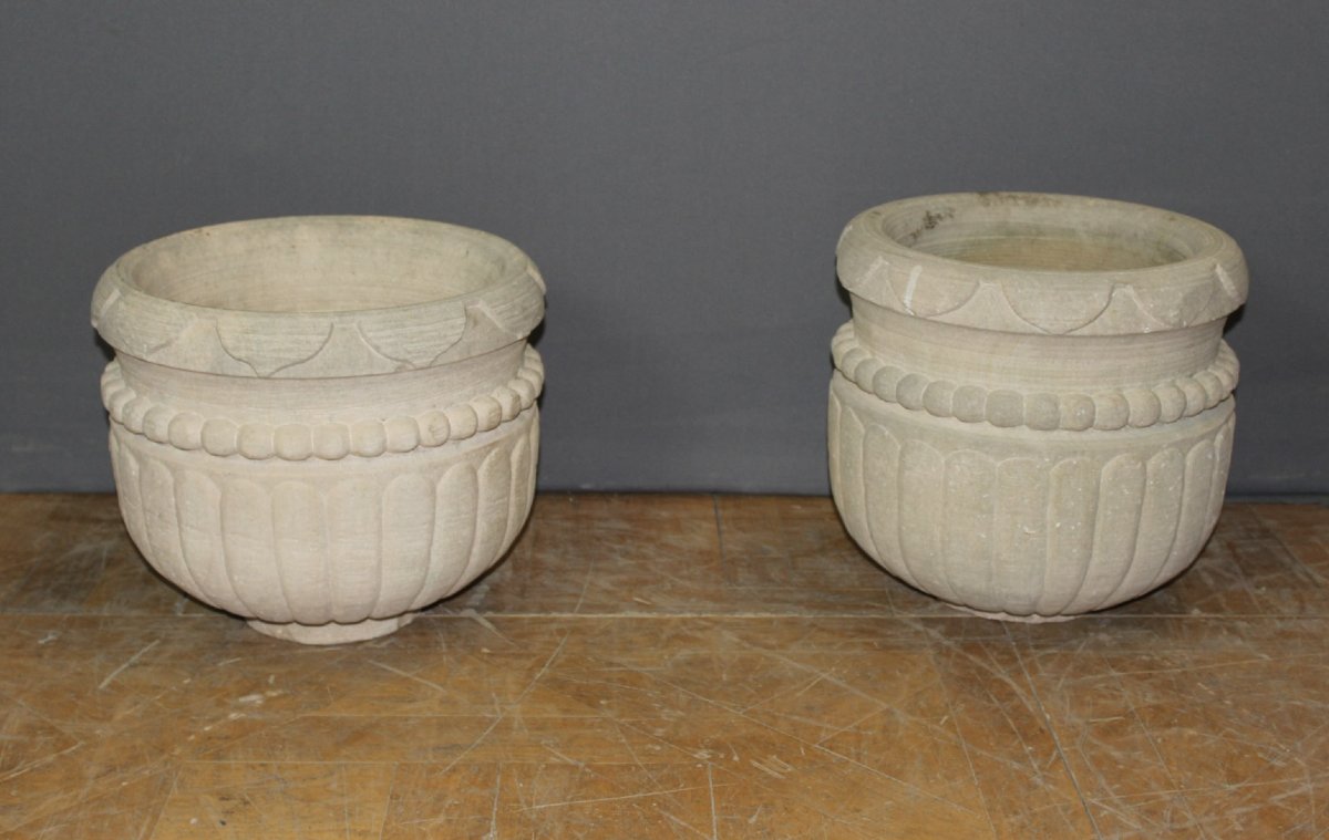 Paire de Vases de Jardin en Pierre vers 1930