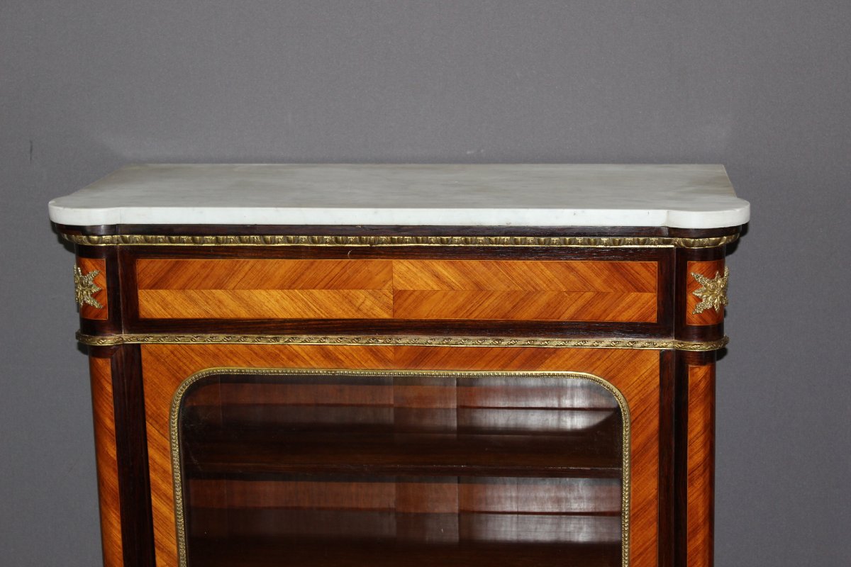 Napoleon III Display Cabinet With Marquetry, Circa 1880-photo-2