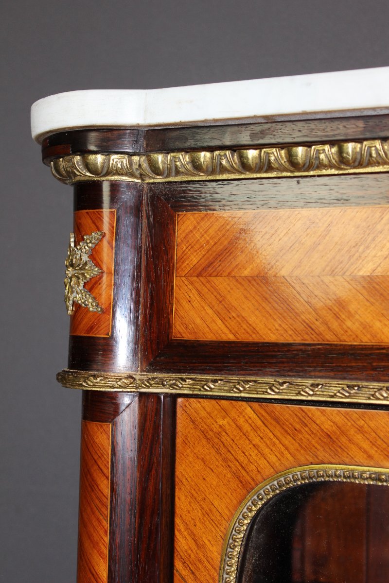 Napoleon III Display Cabinet With Marquetry, Circa 1880-photo-3