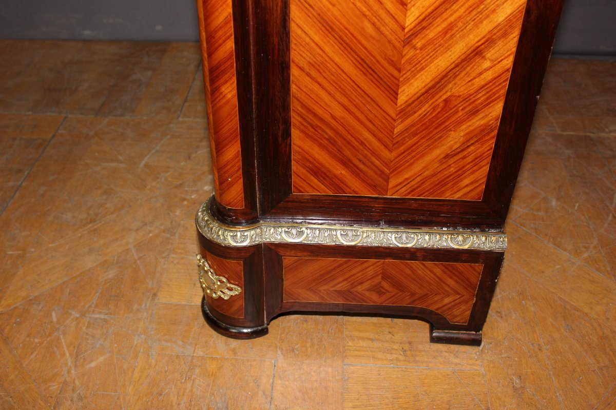 Napoleon III Display Cabinet With Marquetry, Circa 1880-photo-1