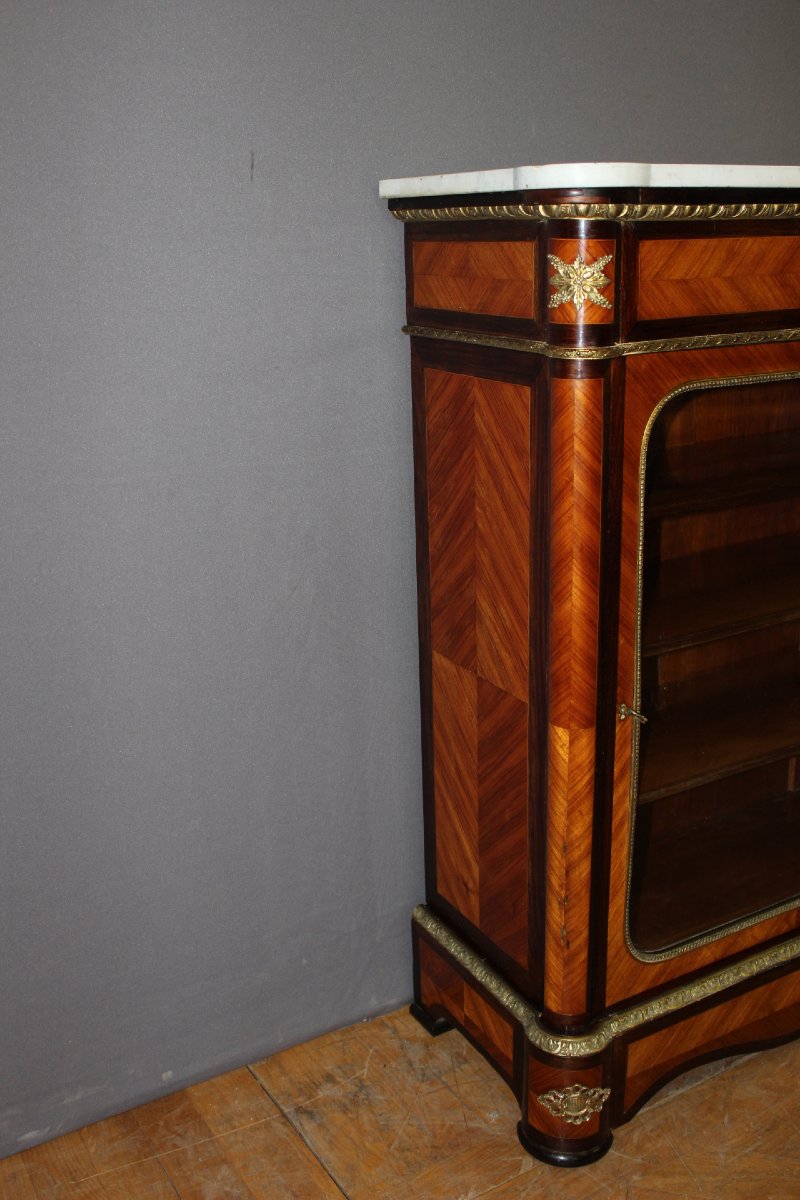 Napoleon III Display Cabinet With Marquetry, Circa 1880-photo-3