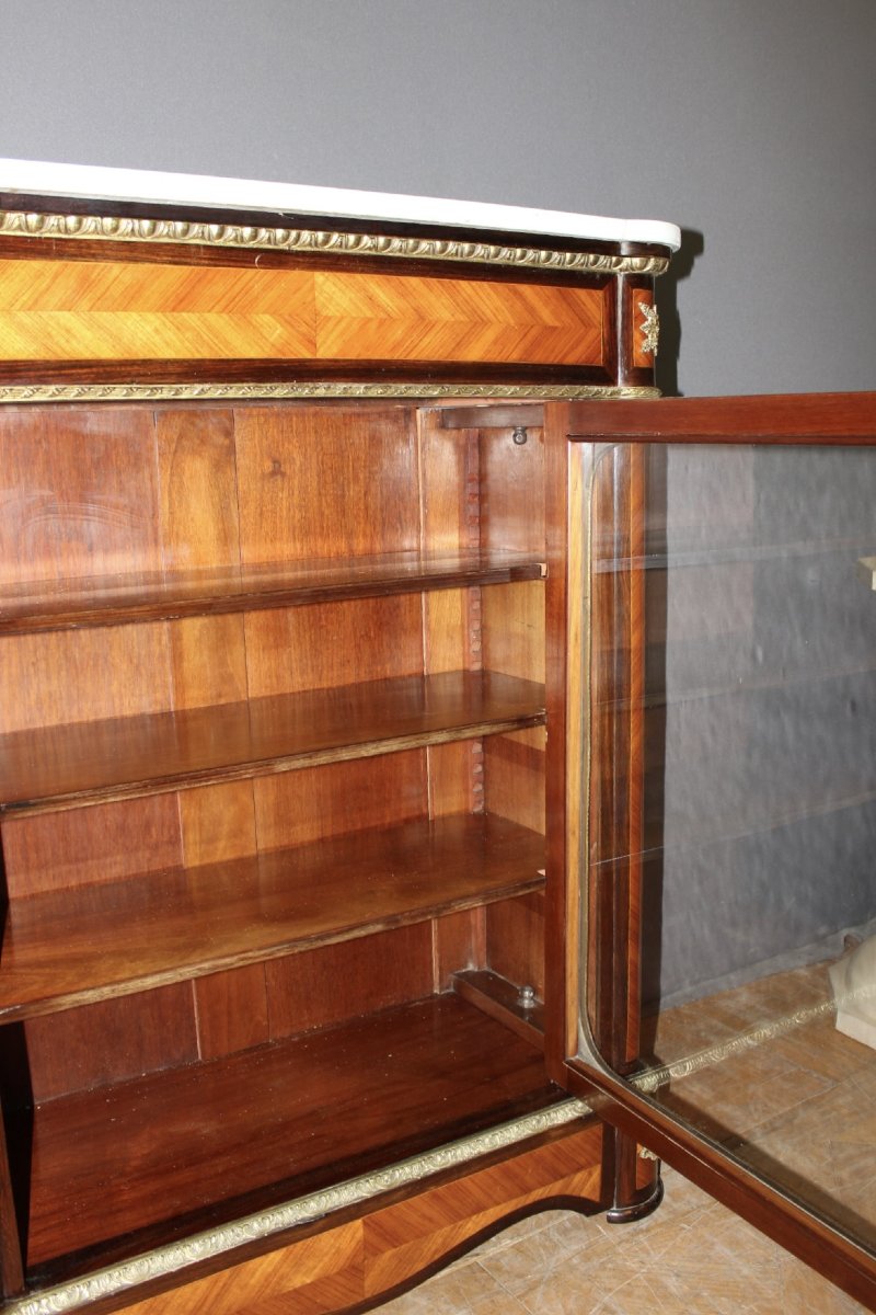 Napoleon III Display Cabinet With Marquetry, Circa 1880-photo-4