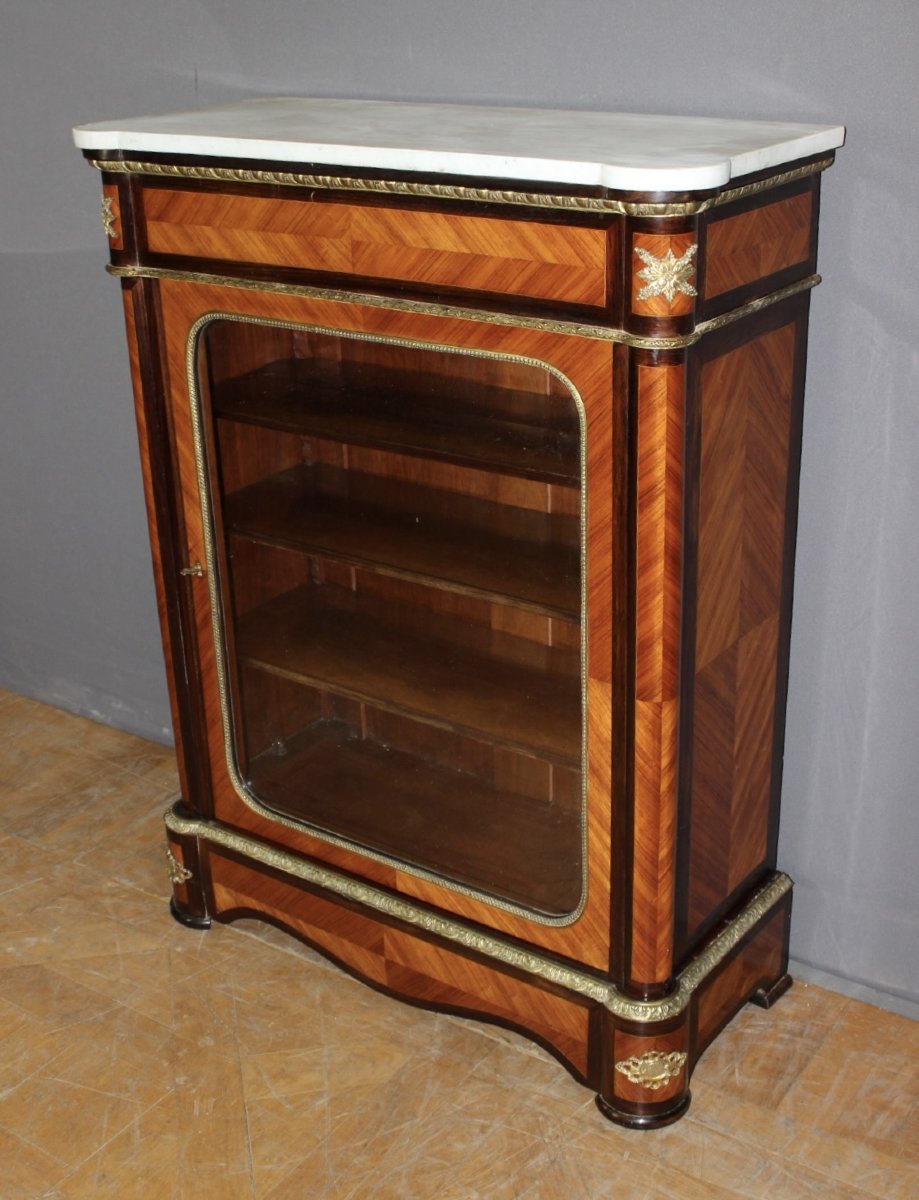 Napoleon III Display Cabinet With Marquetry, Circa 1880