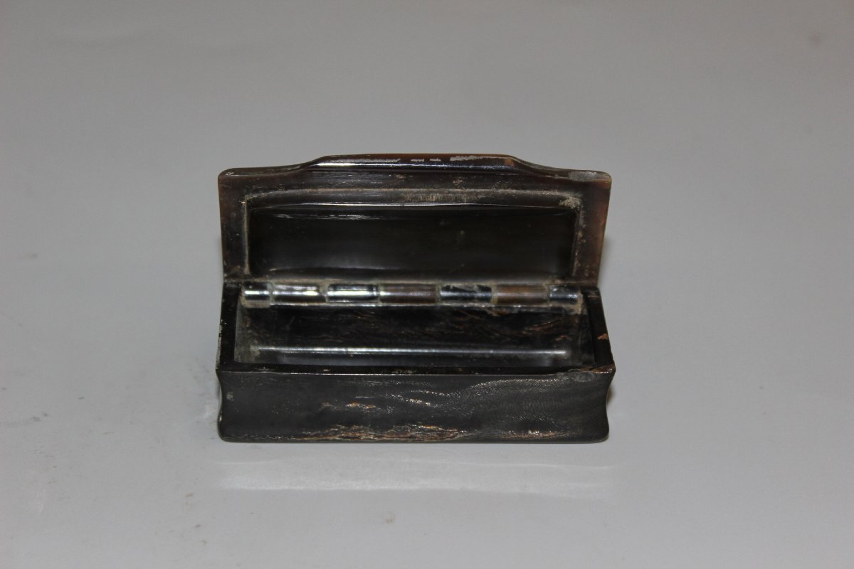 Snuff Box Made Of Tortoiseshell And Horn, Late 19th Century-photo-5