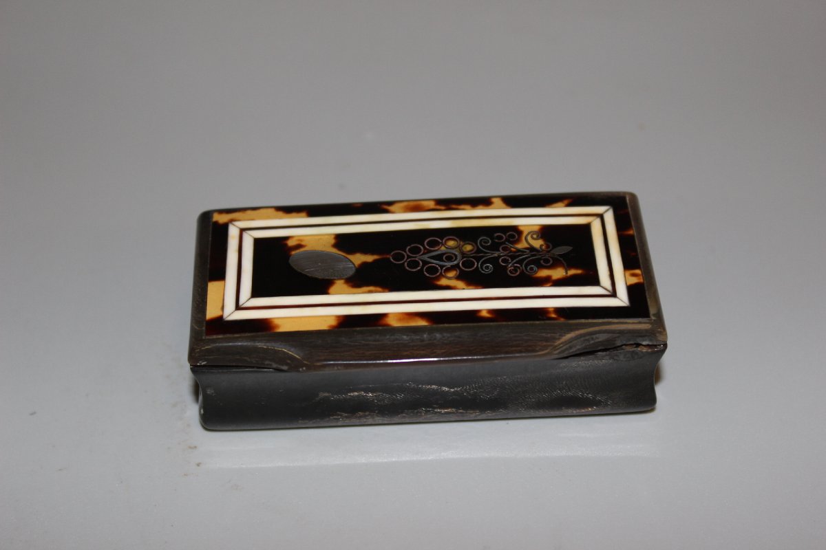 Snuff Box Made Of Tortoiseshell And Horn, Late 19th Century