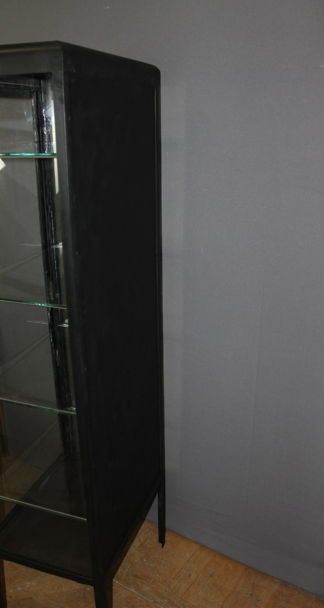 Vitrine en fer laqué noir vers 1950-photo-5