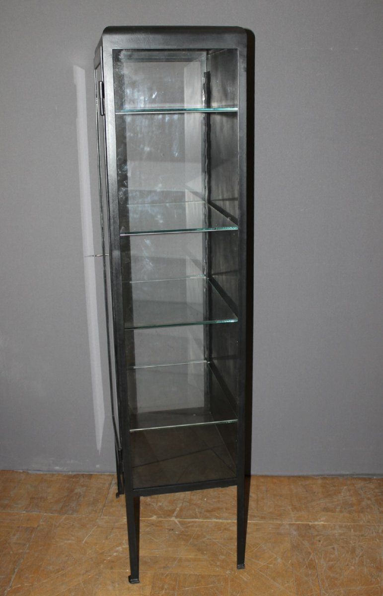 Vitrine en fer laqué noir vers 1950-photo-6
