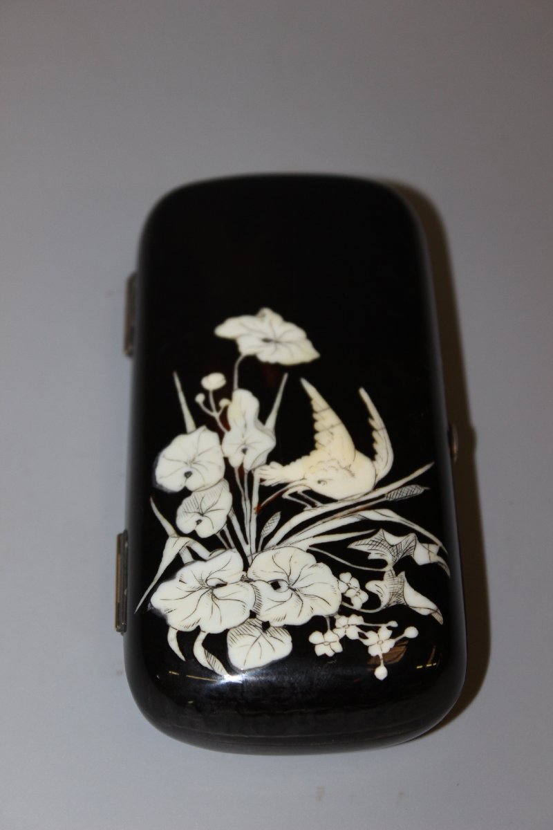 19th-century Tortoiseshell Case With Ivory Inlay