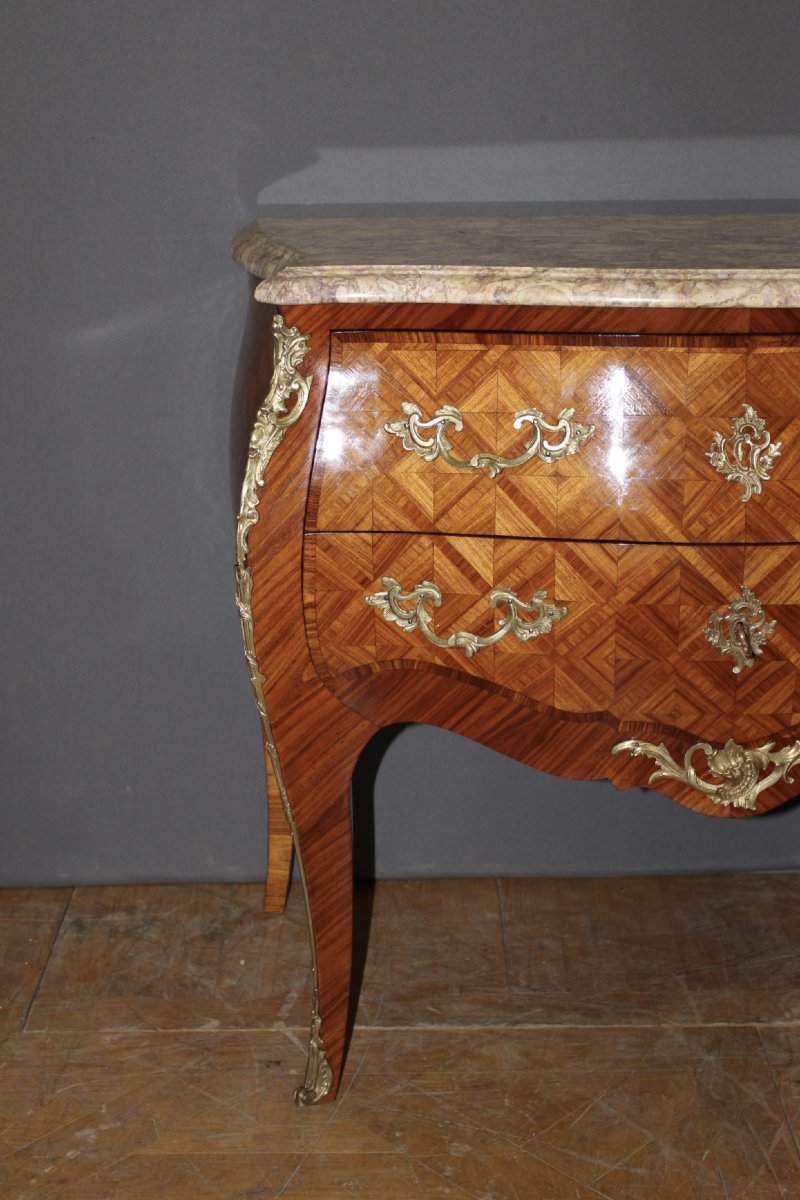 Louis XV Chest Of Drawers With Marquetry, 20th Century-photo-2