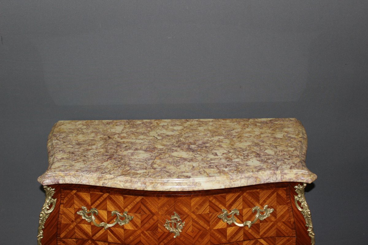 Louis XV Chest Of Drawers With Marquetry, 20th Century-photo-3