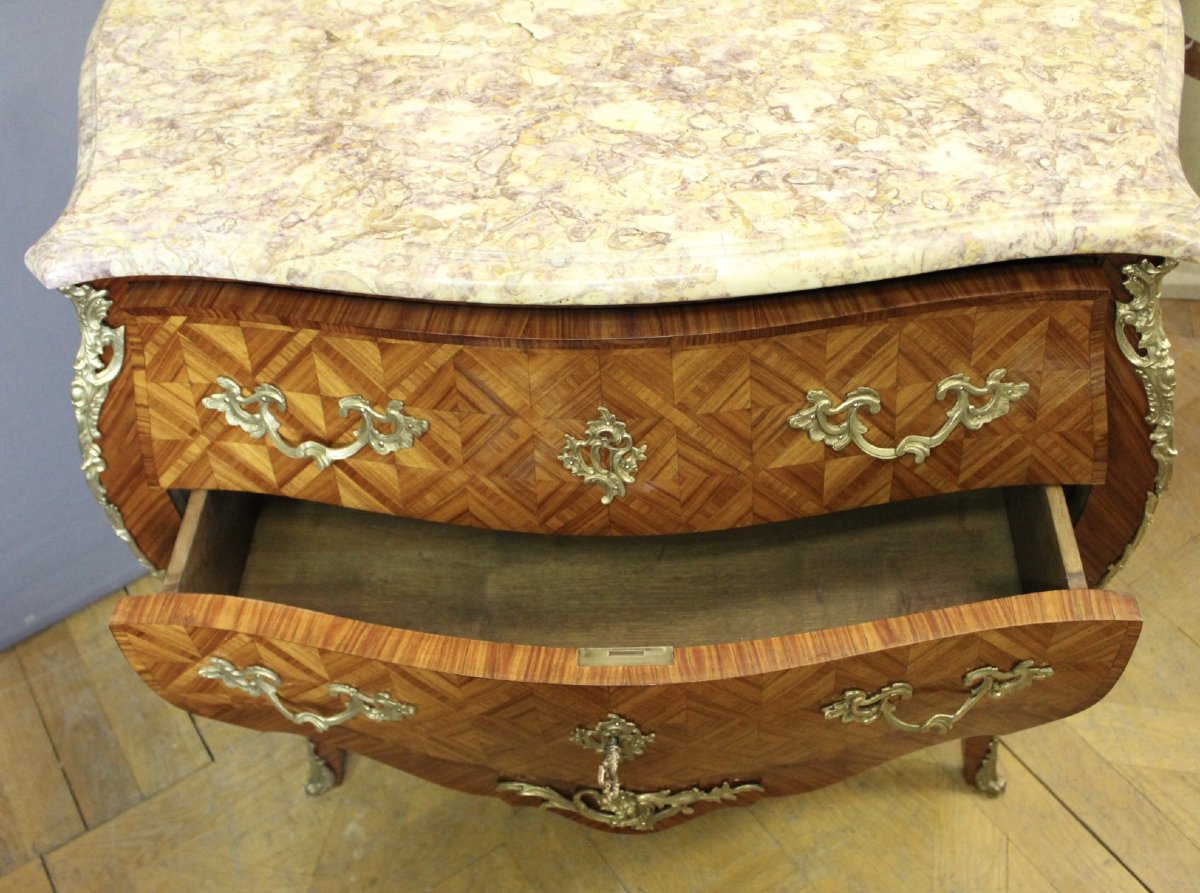 Louis XV Chest Of Drawers With Marquetry, 20th Century-photo-2