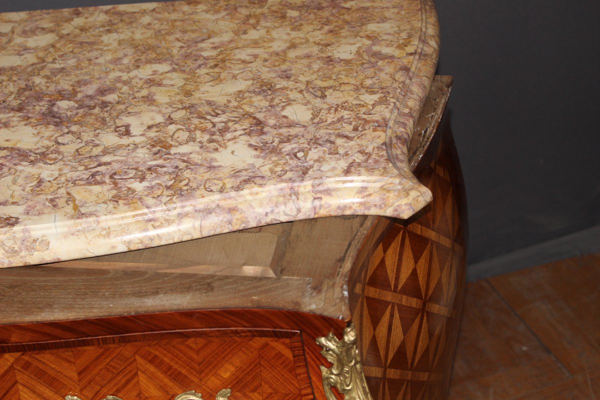 Louis XV Chest Of Drawers With Marquetry, 20th Century-photo-6