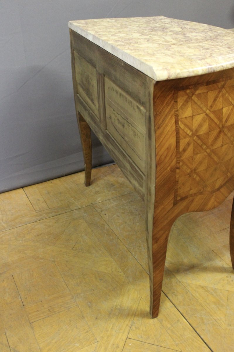 Louis XV Chest Of Drawers With Marquetry, 20th Century-photo-8