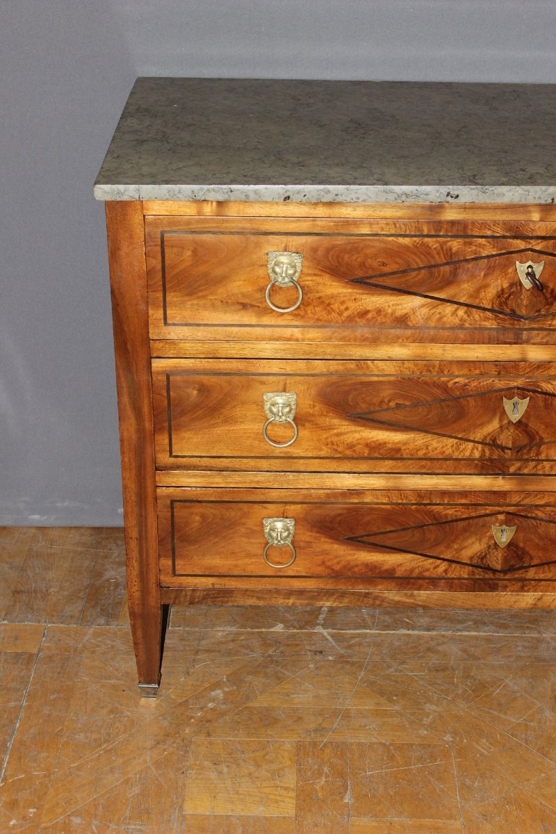 Late 18th-century Directoire-style Chest Of Drawers In Walnut-photo-2