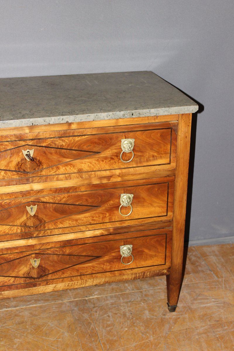 Late 18th-century Directoire-style Chest Of Drawers In Walnut-photo-3
