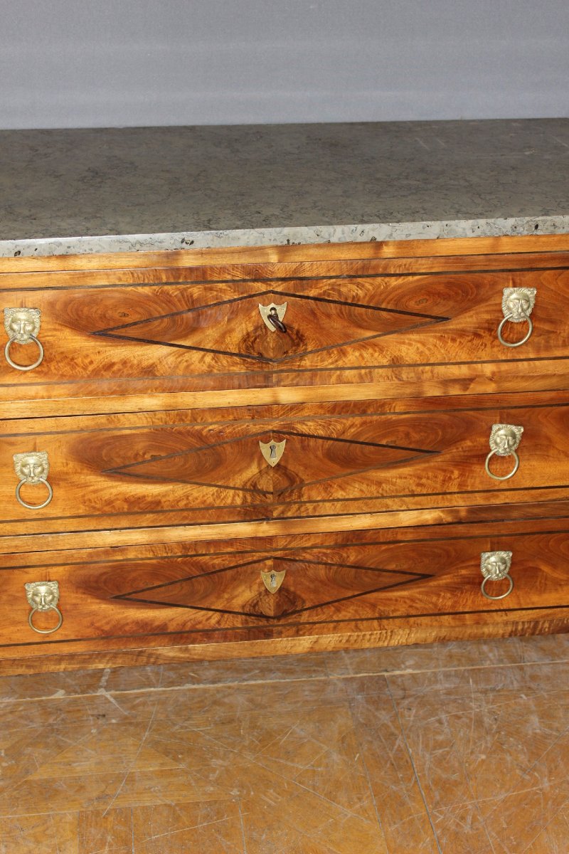 Late 18th-century Directoire-style Chest Of Drawers In Walnut-photo-4