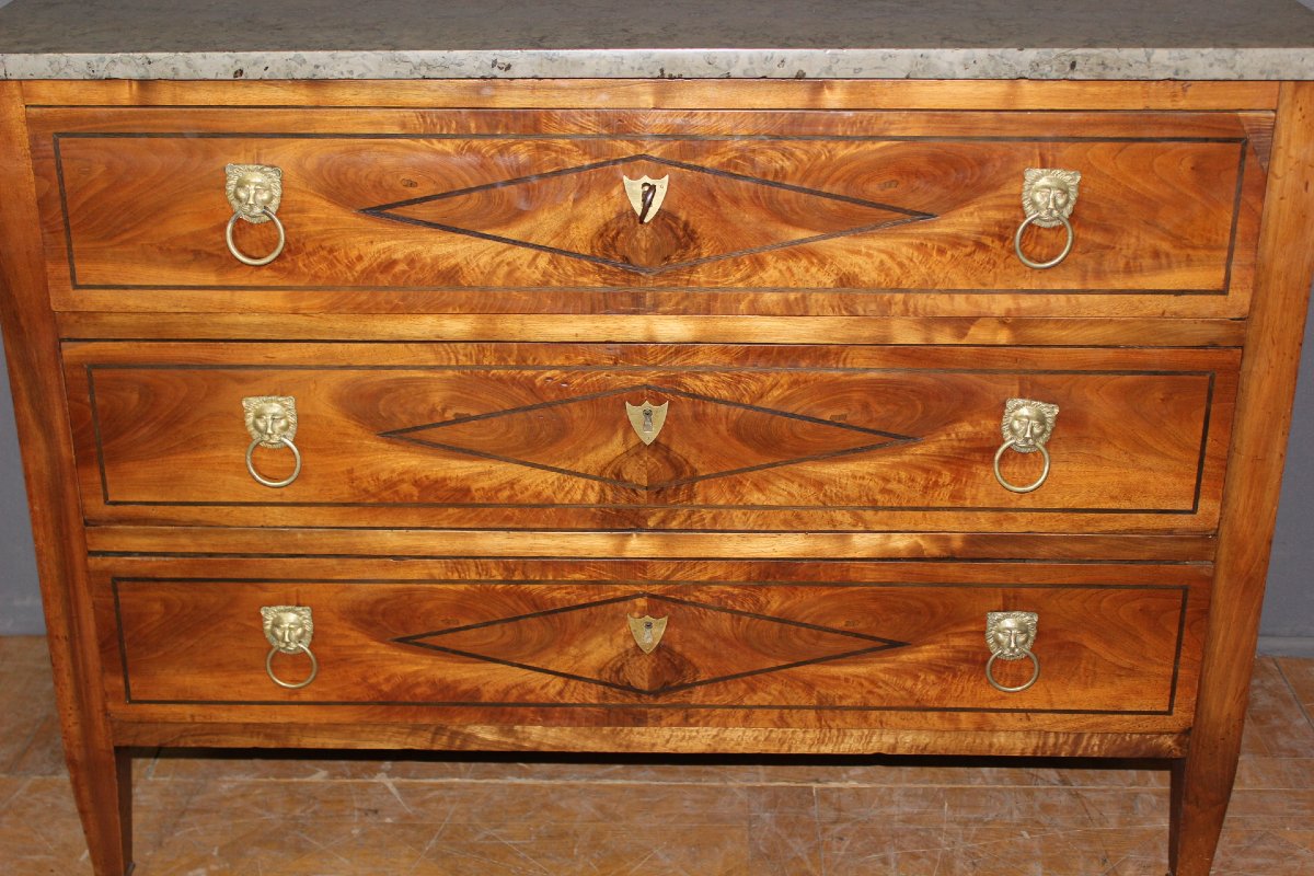Late 18th-century Directoire-style Chest Of Drawers In Walnut-photo-4