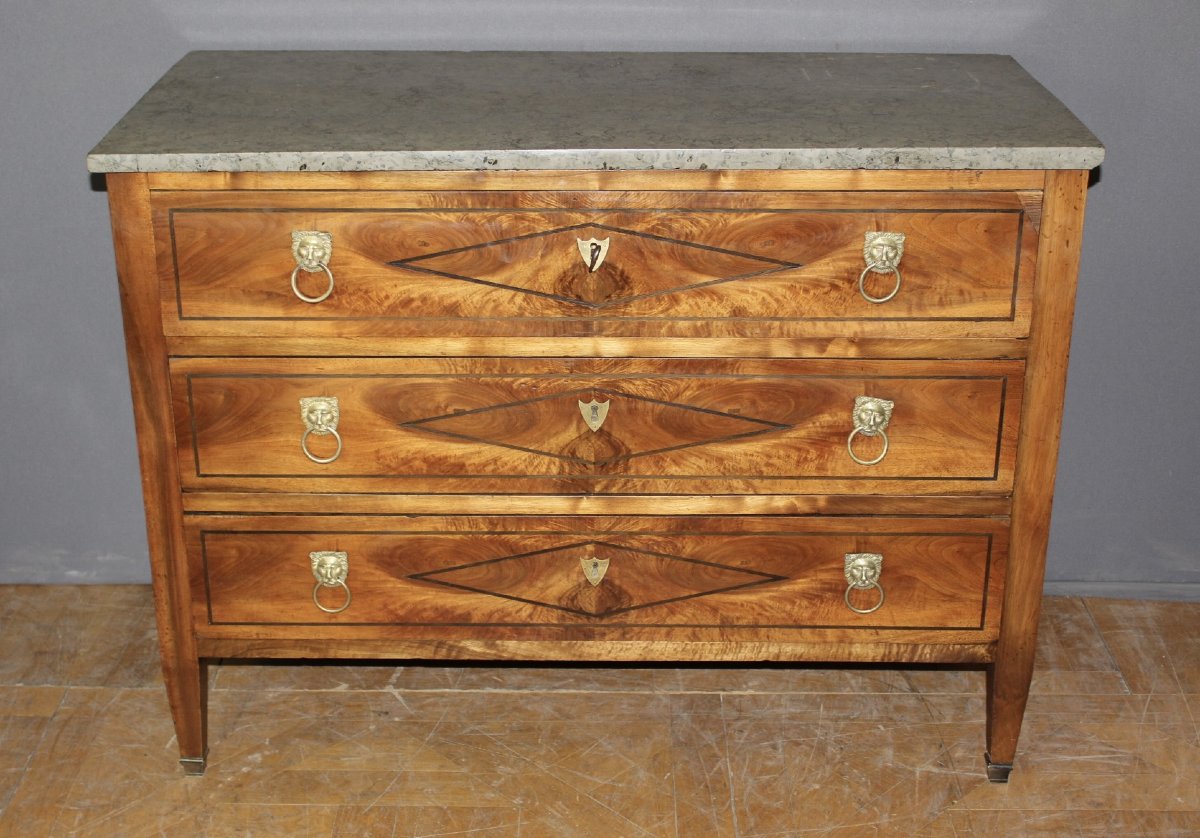 Late 18th-century Directoire-style Chest Of Drawers In Walnut-photo-7