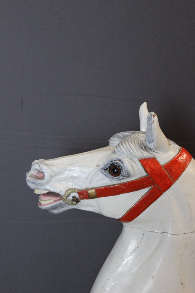 Carved Wooden Carousel Horse, Circa 1900-photo-1