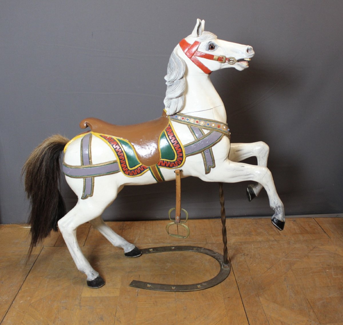 Carved Wooden Carousel Horse, Circa 1900