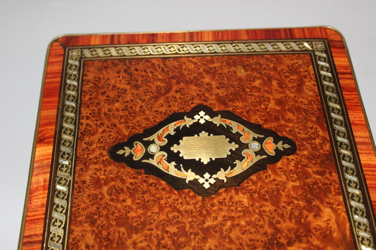 Coffret Napoléon III à bijoux en marqueterie fin XIX-photo-3