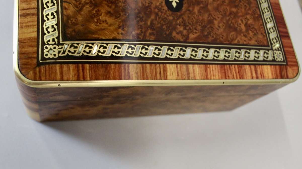 Coffret Napoléon III à bijoux en marqueterie fin XIX-photo-5