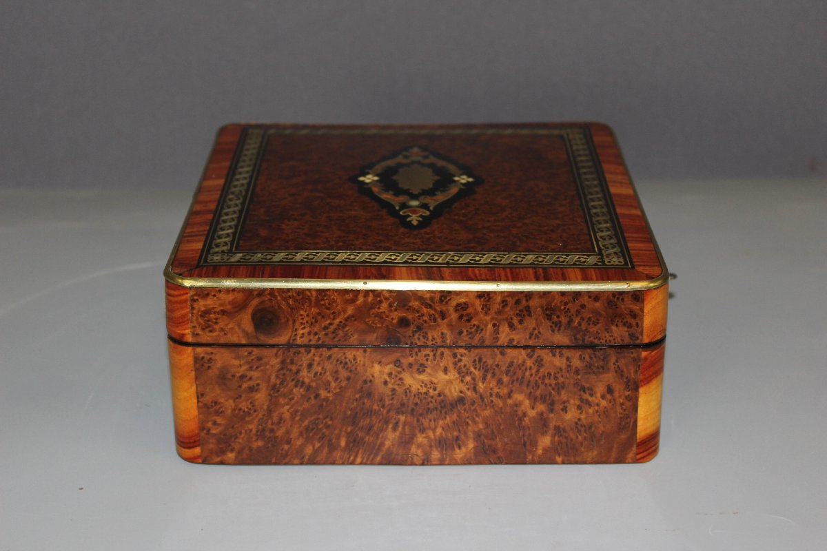 Coffret Napoléon III à bijoux en marqueterie fin XIX-photo-7