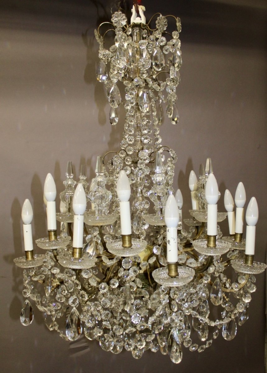 Lustre à Pampilles à Seize Lumières , Diamètre 85 cm-photo-2