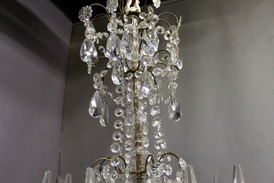 Lustre à Pampilles à Seize Lumières , Diamètre 85 cm-photo-5