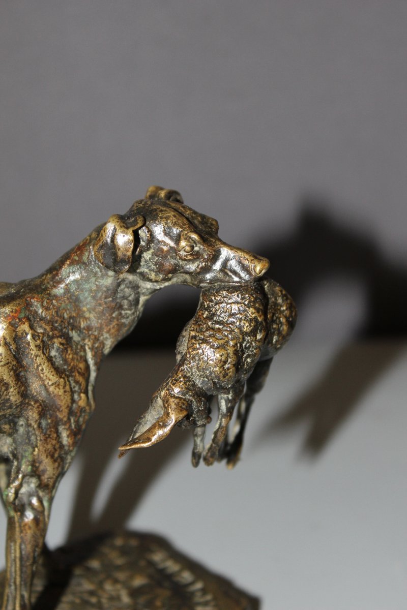 "greyhound And Hare" By Pierre Jules Mene, 19th Century-photo-2