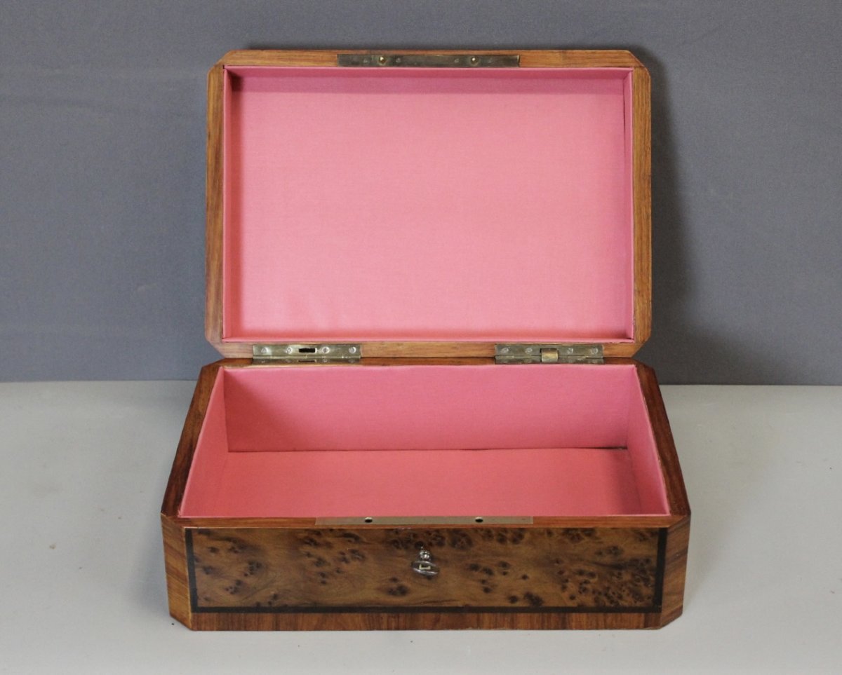 Napoleon III-style Box In Thuja And Rosewood Marquetry, Late 19th Century-photo-3