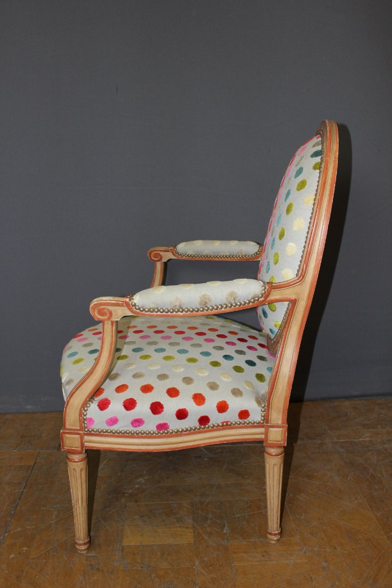 Pair Of Louis XVI-style Medallion Armchairs  -photo-4